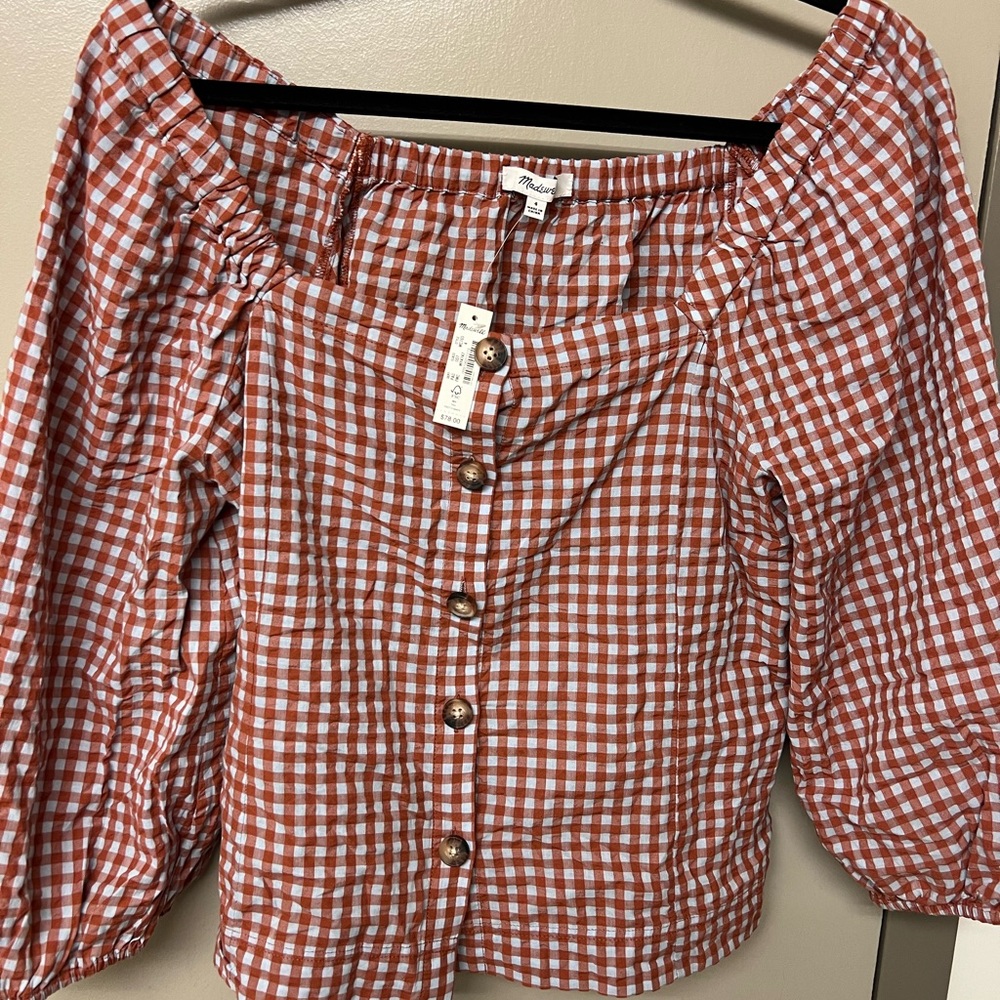 Madewell gingham shirt with buttons